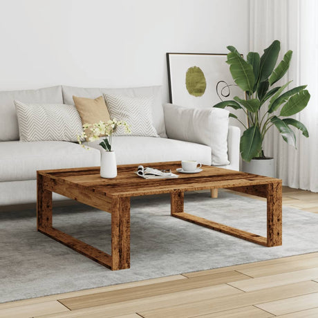 Vidaxl salontafel 100x100x35 cm bewerkt hout oude houtkleurig
