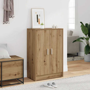 VidaXL Schuhschrank 60x35x92 cm aus handgefertigtem Holz, handwerkliche Eichenfarbe