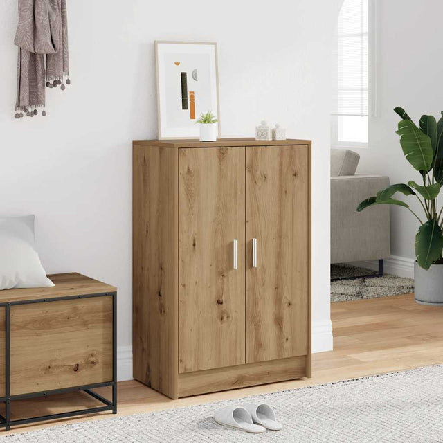 VidaXL Schuhschrank 60x35x92 cm aus handgefertigtem Holz, handwerkliche Eichenfarbe