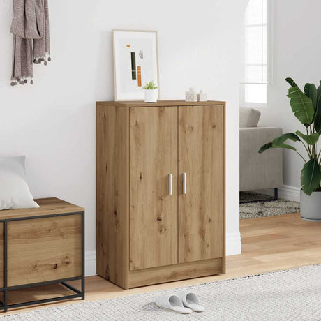 VidaXL Schuhschrank 60x35x92 cm aus handgefertigtem Holz, handwerkliche Eichenfarbe