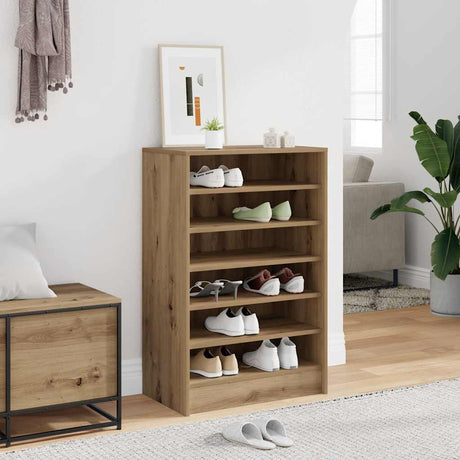 VidaXL Schuhschrank 60x35x92 cm aus handgefertigtem Holz, handwerkliche Eichenfarbe
