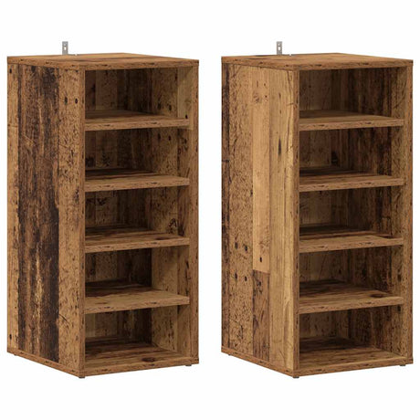 Vidaxx Schuhschränke 2 Stk. 32x35x70 cm behandeltes Holz, altholzfarben