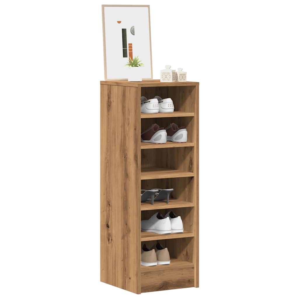 VidaXL Schuhschrank 32x35x92 cm aus handgefertigtem Holz, handwerkliche Eichenfarbe