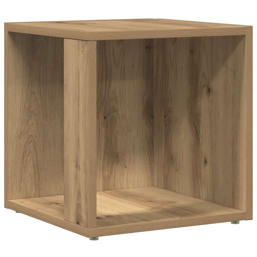 Vidaxl bijzettafel 33x33x34 cm bewerkt hout artisanaal eikenkleurig