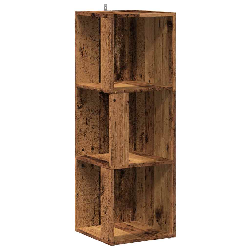 Vidaxl hoekkast 33x33x100 cm bewerkt hout oud houtkleurig