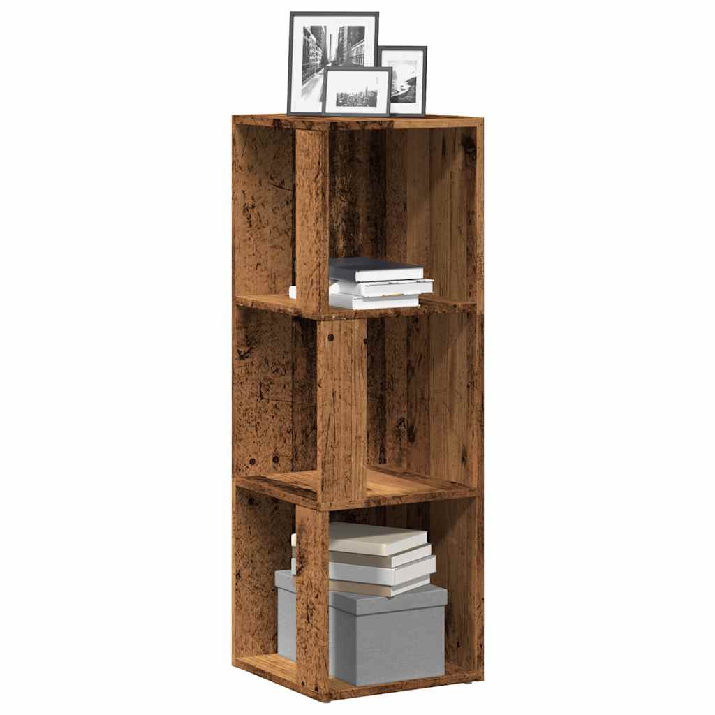 Vidaxl hoekkast 33x33x100 cm bewerkt hout oud houtkleurig