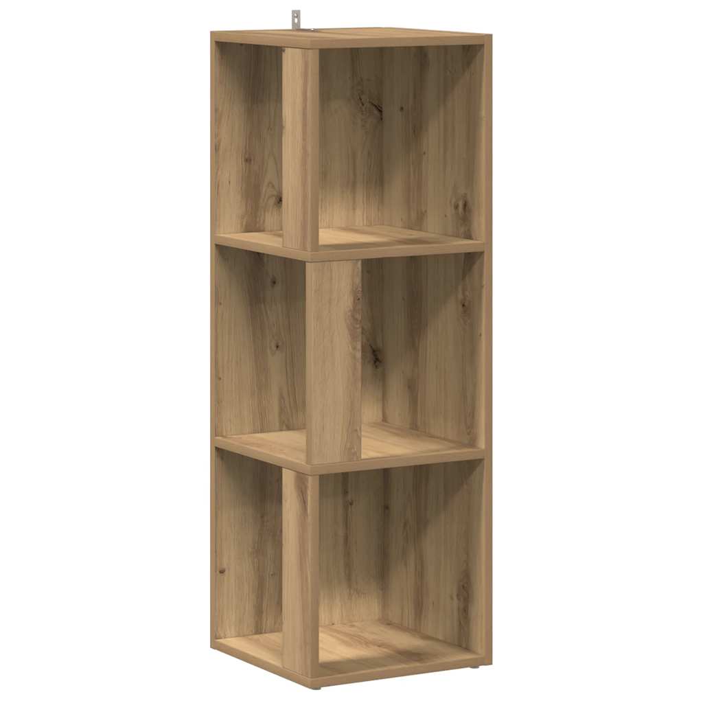 Vidaxl hoekkast 33x33x100 cm bewerkt hout artisanaal eikenkleur