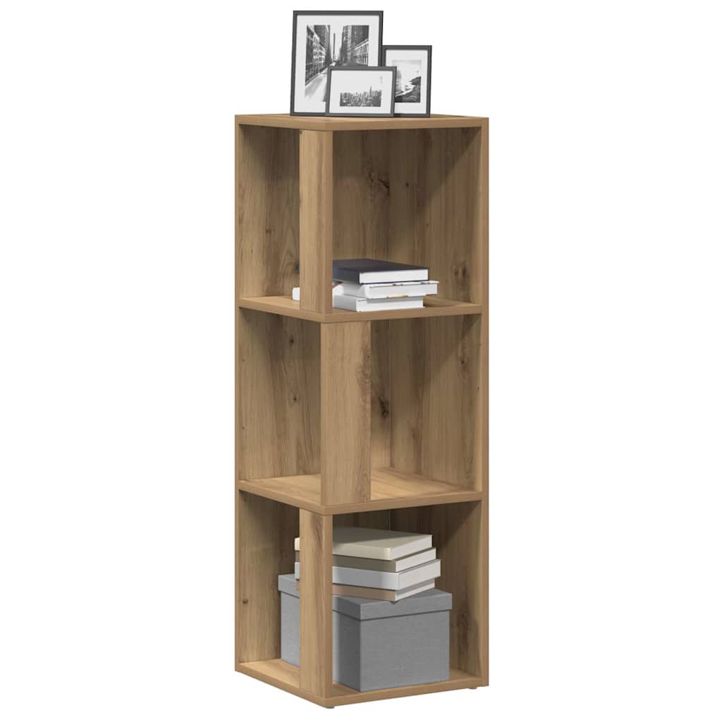 Vidaxl hoekkast 33x33x100 cm bewerkt hout artisanaal eikenkleur