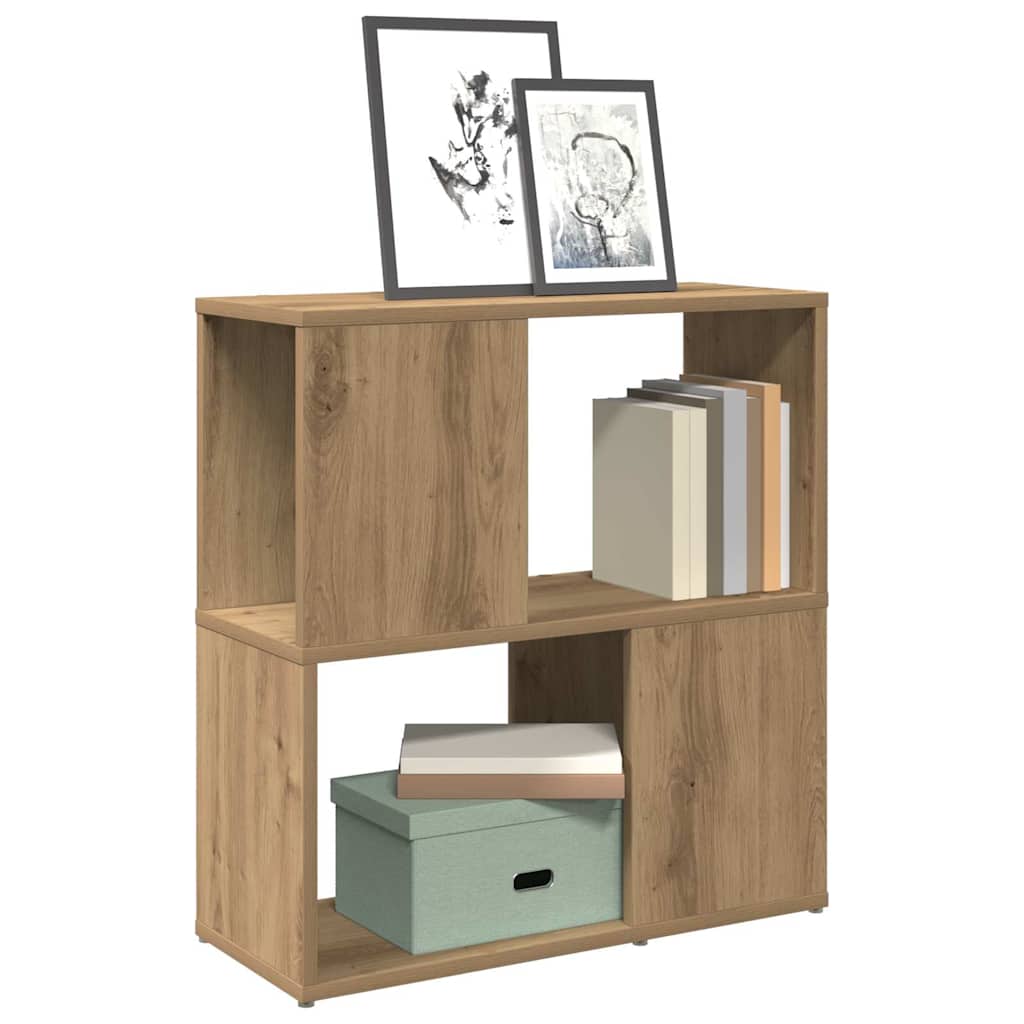 Vidaxl boekenkast 60x24x63 cm bewerkt hout artisanaal eikenkleur