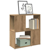Vidaxl boekenkast 60x24x63 cm bewerkt hout artisanaal eikenkleur
