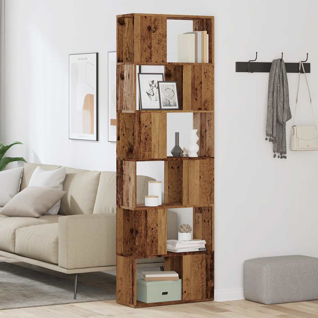 Vidaxl boekenkast kamerscherm 60x24x186 cm oud houtkleurig