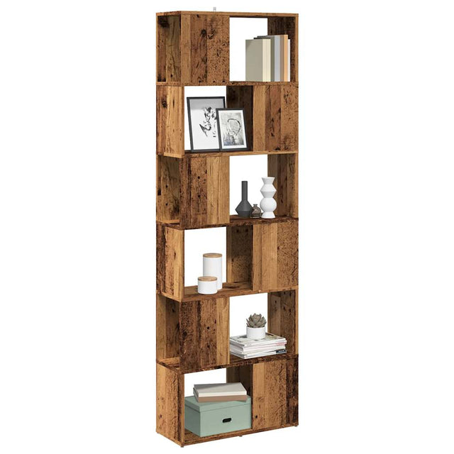 Vidaxl boekenkast kamerscherm 60x24x186 cm oud houtkleurig