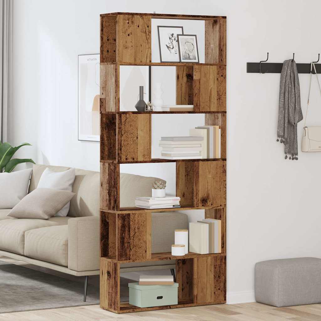 Vidaxl boekenkast kamerscherm 80x24x186 cm oud houtkleurig