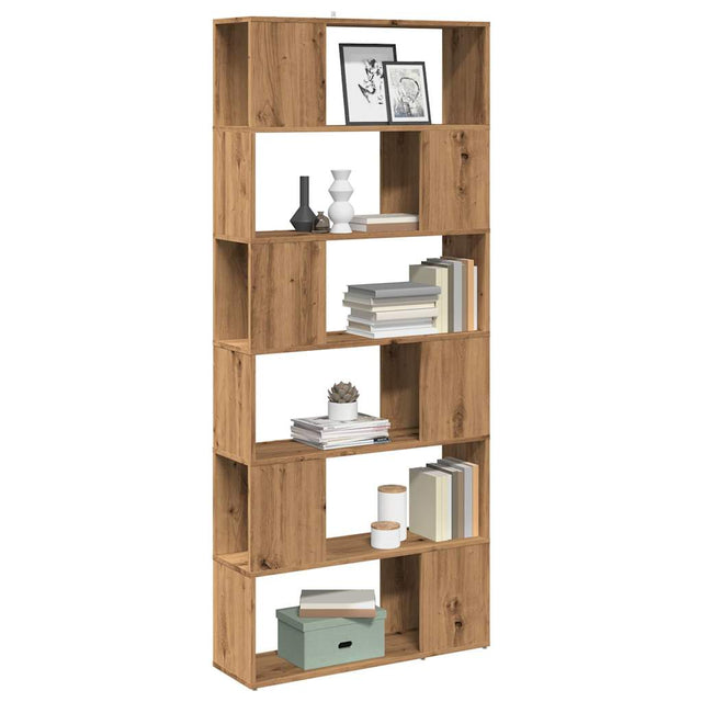 Vidaxl boekenkast kamerscherm 80x24x186 cm artisanaal eikenkleur