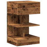 Vidaxl nachtkastje 40x35x65 cm bewerkt hout oud houtkleurig