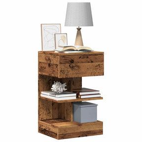 Vidaxl nachtkastje 40x35x65 cm bewerkt hout oud houtkleurig