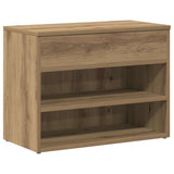 VidaXL Schuhbank 60x30x45 cm, handgefertigtes Holz, handwerkliche Eichenfarbe