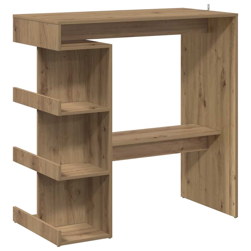Vidaxl bartafel met opbergrek 100x48x101,5 cm artisanaal eikenkleurig