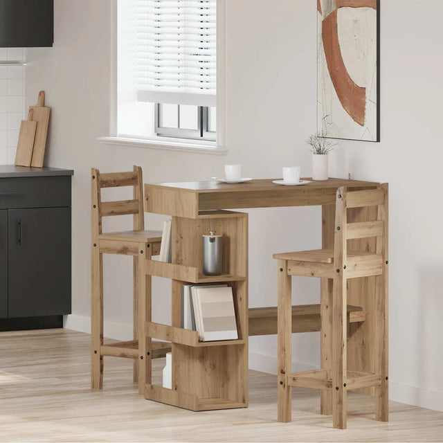 Vidaxl bartafel met opbergrek 100x48x101,5 cm artisanaal eikenkleurig