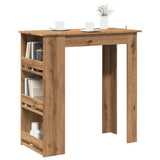 Vidaxl bartafel met opbergrek 102x50x103,5 cm artisanaal eikenkleurig