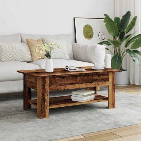 Vidaxl salontafel 102x55x42 cm bewerkt hout oud houtkleurig