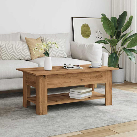 Vidaxl salontafel 102x55x42 cm bewerkt hout artisanaal eikenkleur