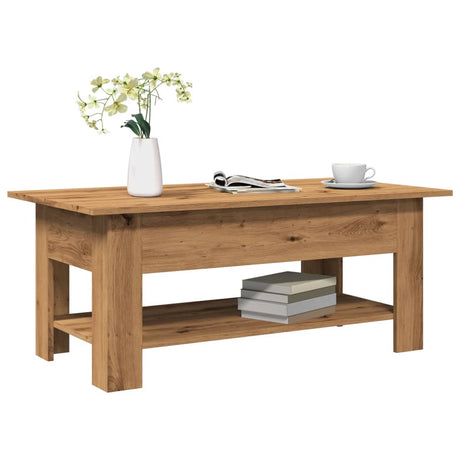 Vidaxl salontafel 102x55x42 cm bewerkt hout artisanaal eikenkleur