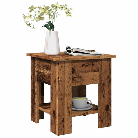 Vidaxl salontafel 40x40x42 cm bewerkt hout oud houtkleurig