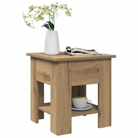 Vidaxl salontafel 40x40x42 cm bewerkt hout artisanaal eikenkleur