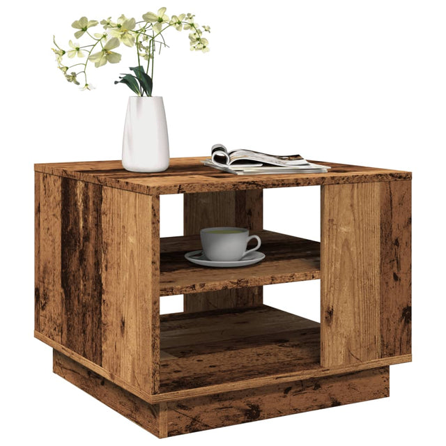 Vidaxl salontafel 55x55x42 cm bewerkt hout oud houtkleurig