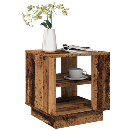 Vidaxl salontafel 40x40x43 cm bewerkt hout oud houtkleurig