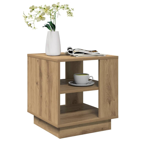 Vidaxl salontafel 40x40x43 cm bewerkt hout artisanaal eikenkleurig