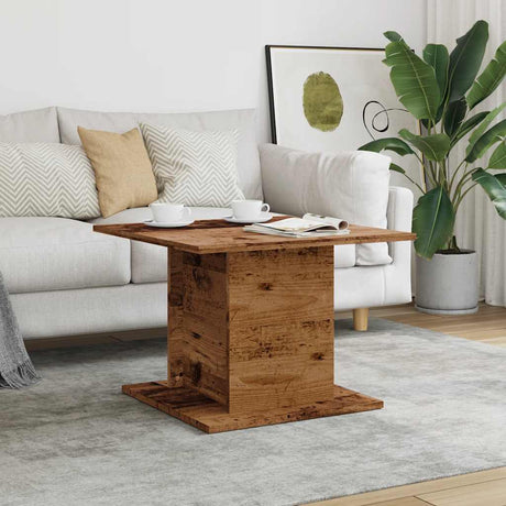 Vidaxl salontafel 55,5x55,5x40 cm bewerkt hout oud houtkleurig