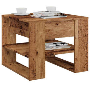 Vidaxl salontafel 55,5x55x45 cm bewerkt hout oud houtkleurig