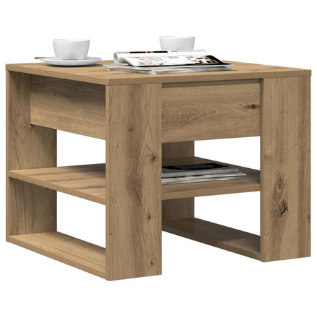 Vidaxl salontafel 55,5x55x45 cm bewerkt hout artisanaal eikenkleur