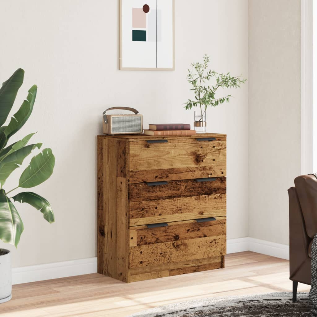 Vidaxl dressoir 60x30x70 cm bewerkt hout oud houtkleurig