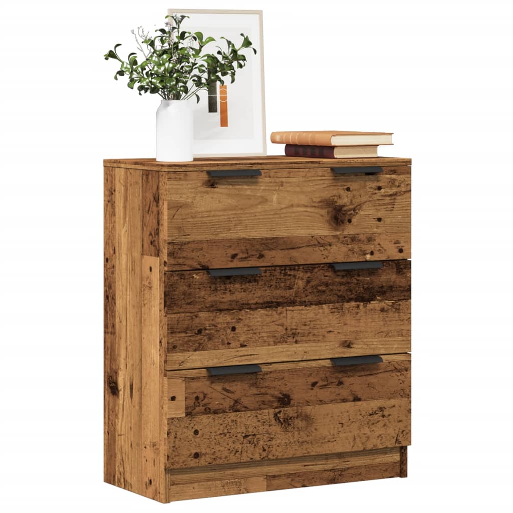 Vidaxl dressoir 60x30x70 cm bewerkt hout oud houtkleurig