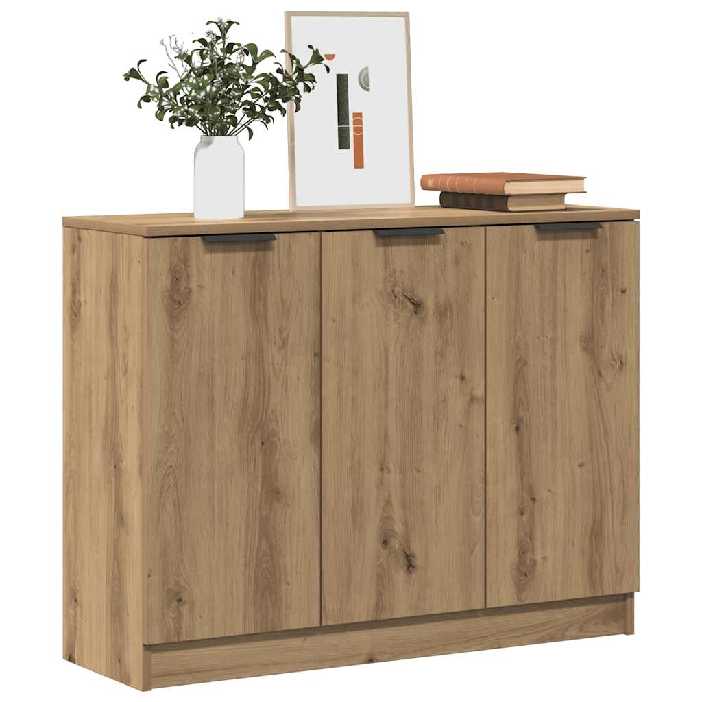 Vidaxl dressoir 90,5x30x70 cm bewerkt hout artisanaal eikenkleur