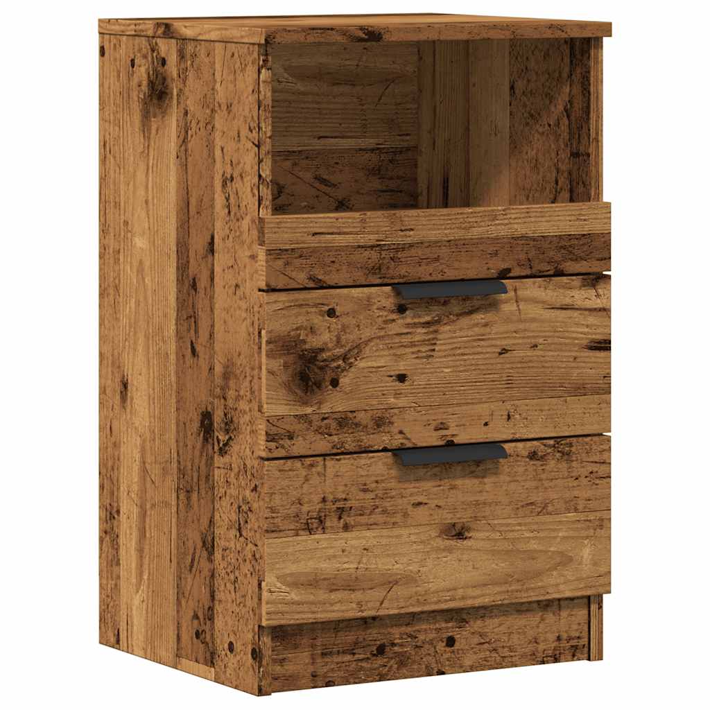 Vidaxl nachtkastje 40x36x65 cm bewerkt hout oud houtkleurig