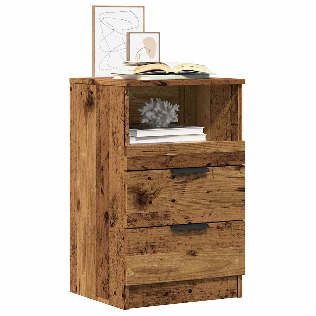 Vidaxl nachtkastje 40x36x65 cm bewerkt hout oud houtkleurig