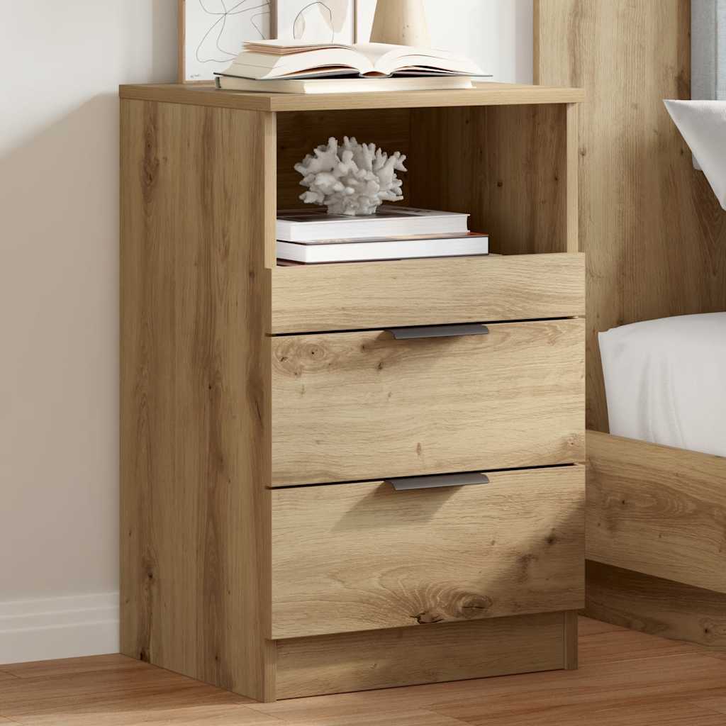 Vidaxl nachtkastjes 2 st 40x36x65cm bewerkt hout artisanaal eikenkleur