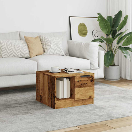 Vidaxl salontafel 50x50x36 cm bewerkt hout oud houtkleurig