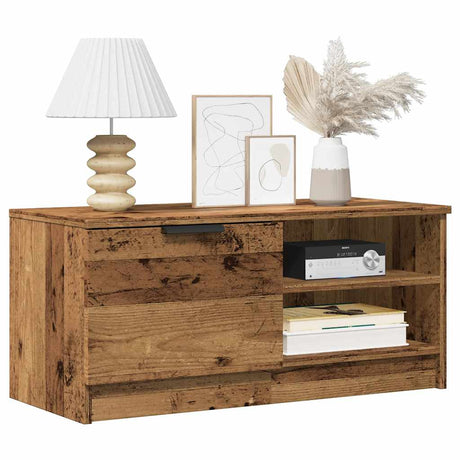 Vidaxl tv-meubel 80x35x36,5 cm bewerkt hout oud houtkleurig