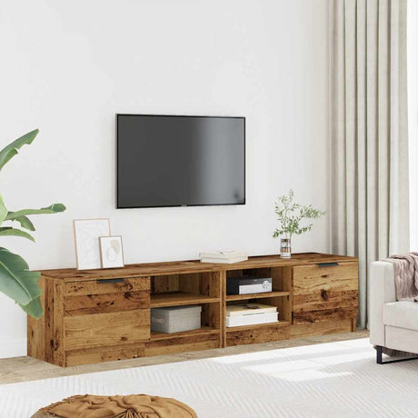 Vidaxl tv-meubels 2 st 80x35x36,5 cm bewerkt hout oud houtkleurig