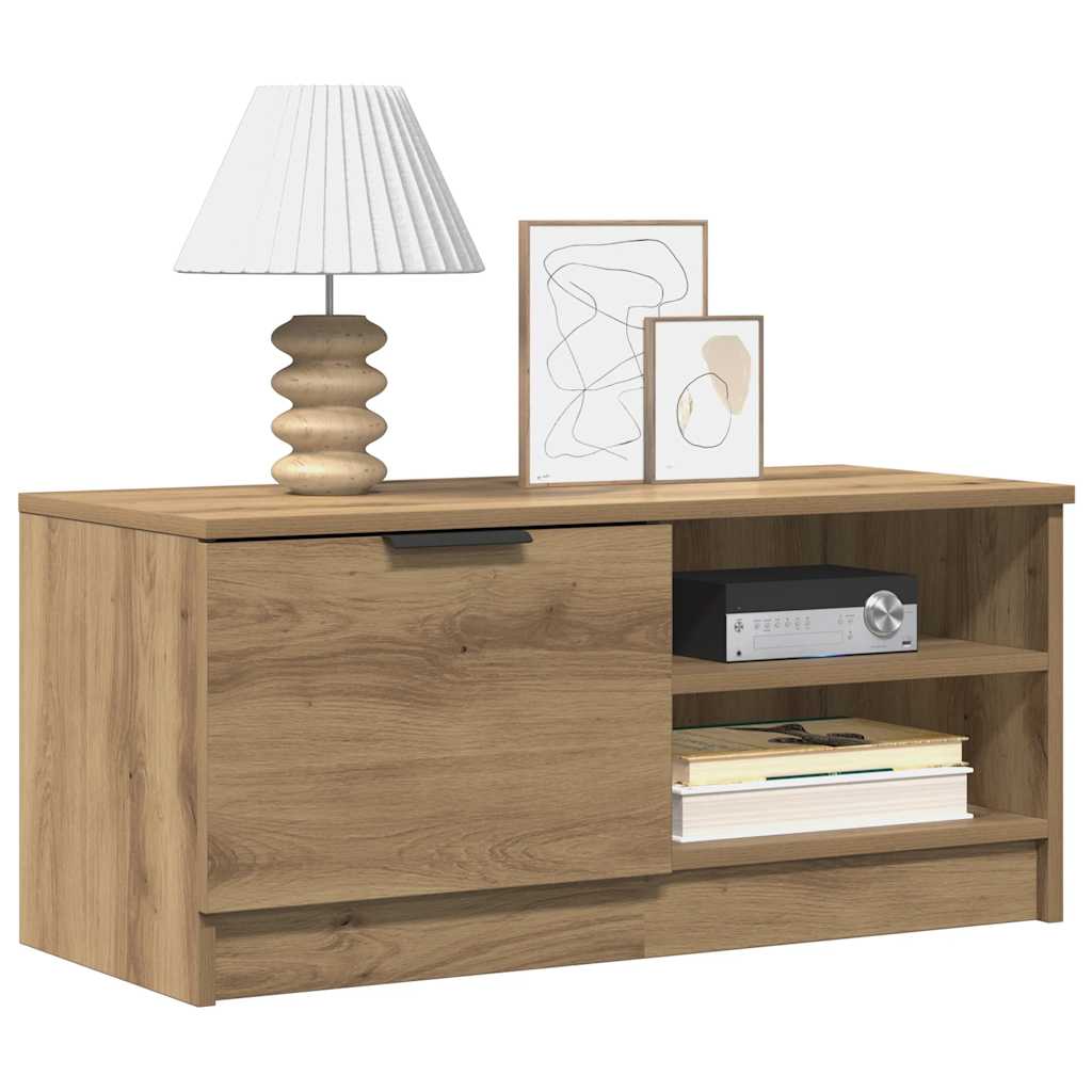 Vidaxl tv-meubel 80x35x36,5 cm bewerkt hout artisanaal eikenkleur