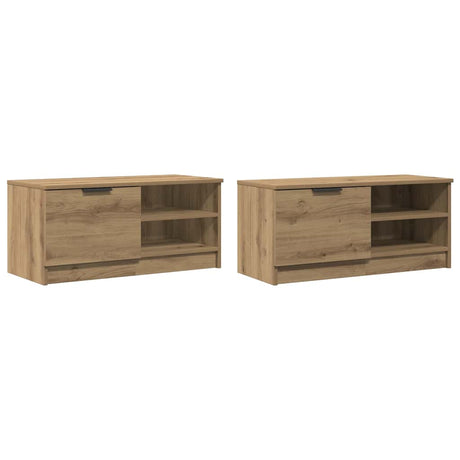 Vidaxl tv-meubelen 2 st 80x35x36,5 cm bewerkt hout artisanaal eiken