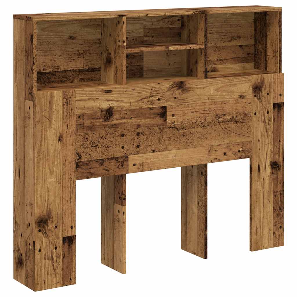Vidaxl hoofdbordkast 120x19x103,5 cm bewerkt hout oud houtkleurig