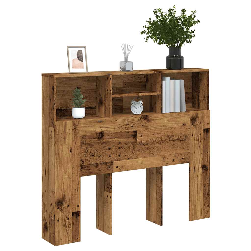 Vidaxl hoofdbordkast 120x19x103,5 cm bewerkt hout oud houtkleurig