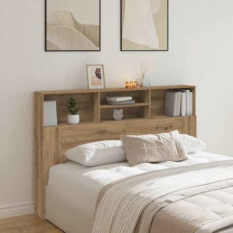 Vidaxl hoofdbordkast 160x19x103,5cm bewerkt hout artisanaal eikenkleur