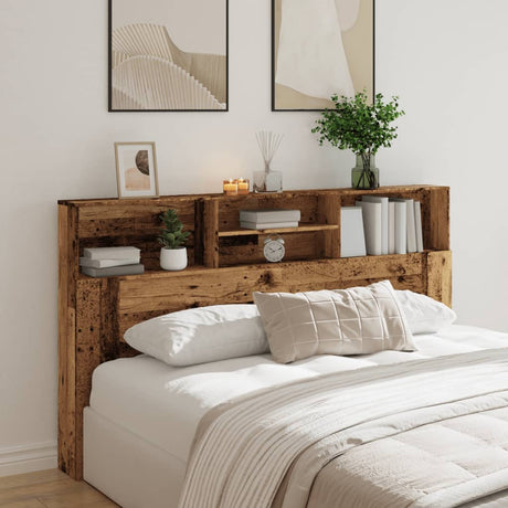 Vidaxl hoofdbordkast 180x19x103,5 cm bewerkt hout oud houtkleurig